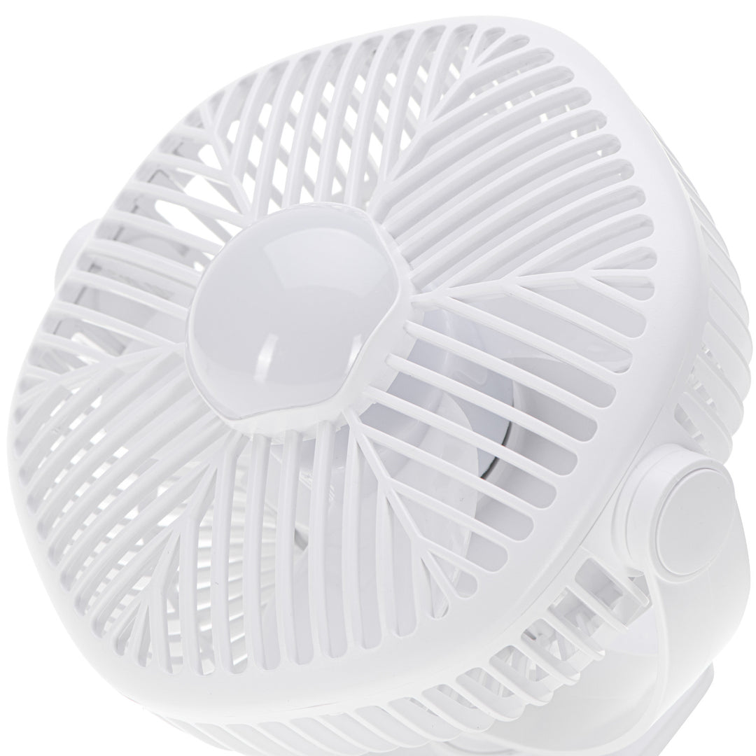 Ventilateur sans fil 5"/12,7 cm avec clip - USB / LED, AD 7335, Adler
