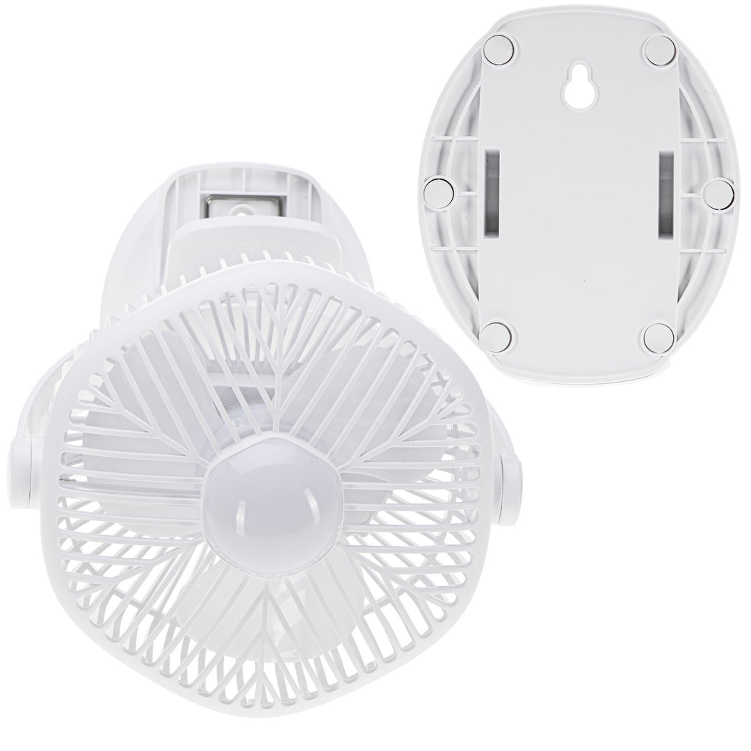 Ventilateur sans fil 5"/12,7 cm avec clip - USB / LED, AD 7335, Adler