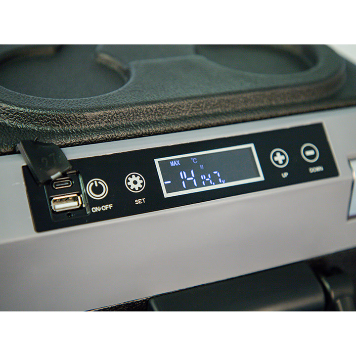 Glacière de voyage à compresseur Blow pour voiture, capacité de 35 L, panneau de commande tactile, 12 V, 24 V et 230 V, prise USB-C, 44-208#