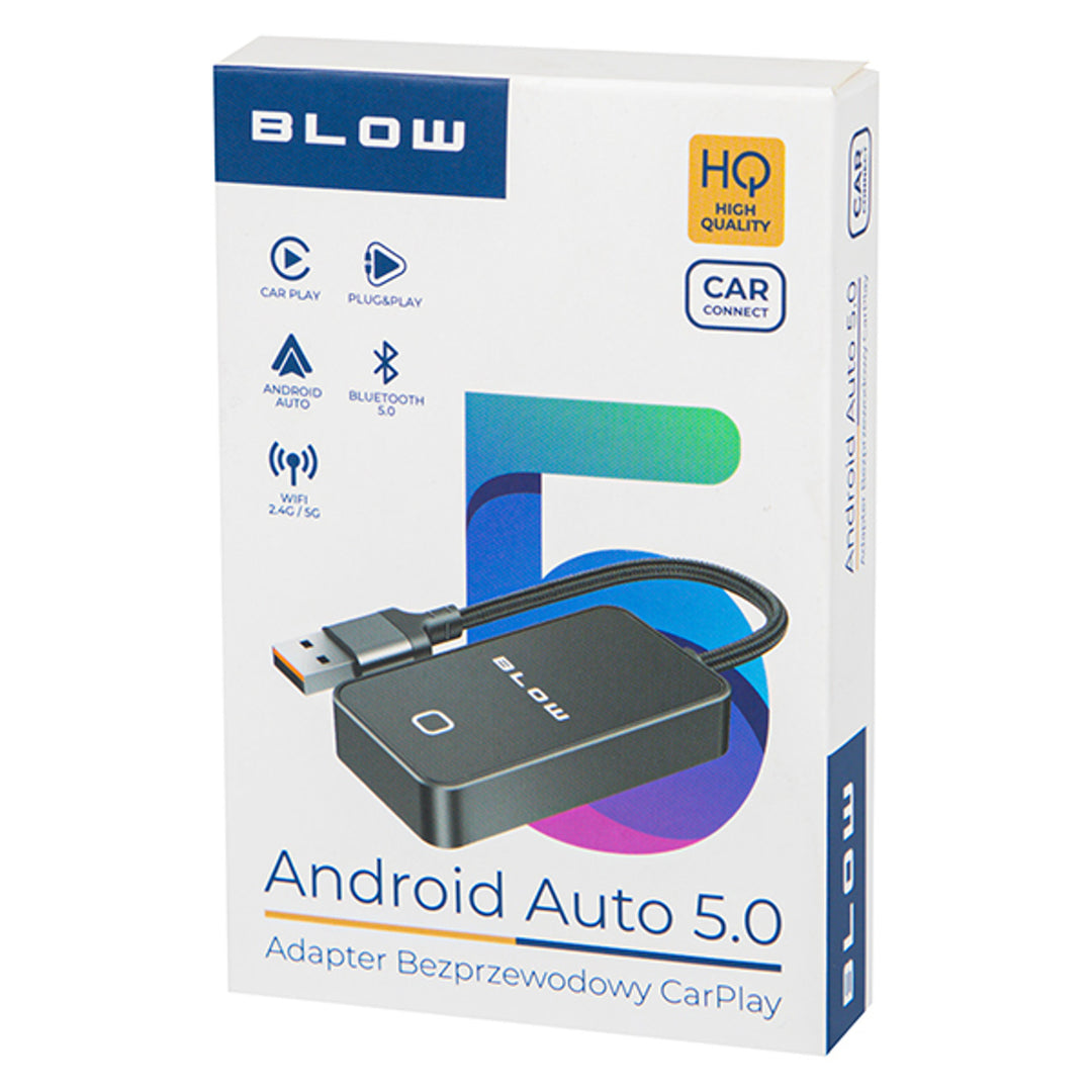 Adaptateur CarPlay / Android Auto universel Blow, Bluetooth 5.0, consommation électrique de 0,75 W, Plug & Play, 78-429