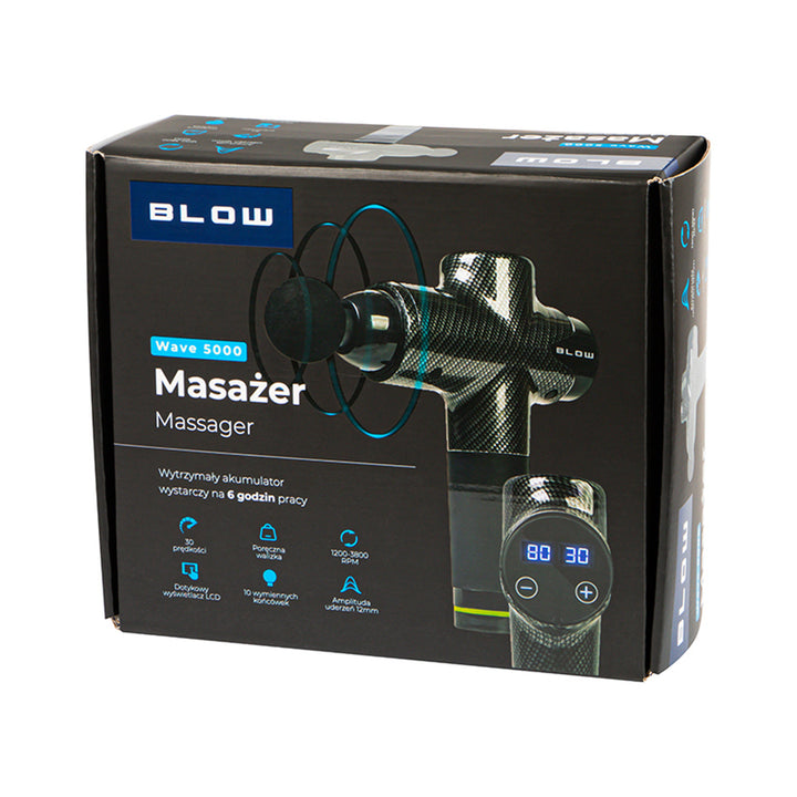 Appareil de massage Blow, 10 embouts, chargeur et mallette, puissance 200 W, 30 modes de vitesse, recharge rapide, 44-341