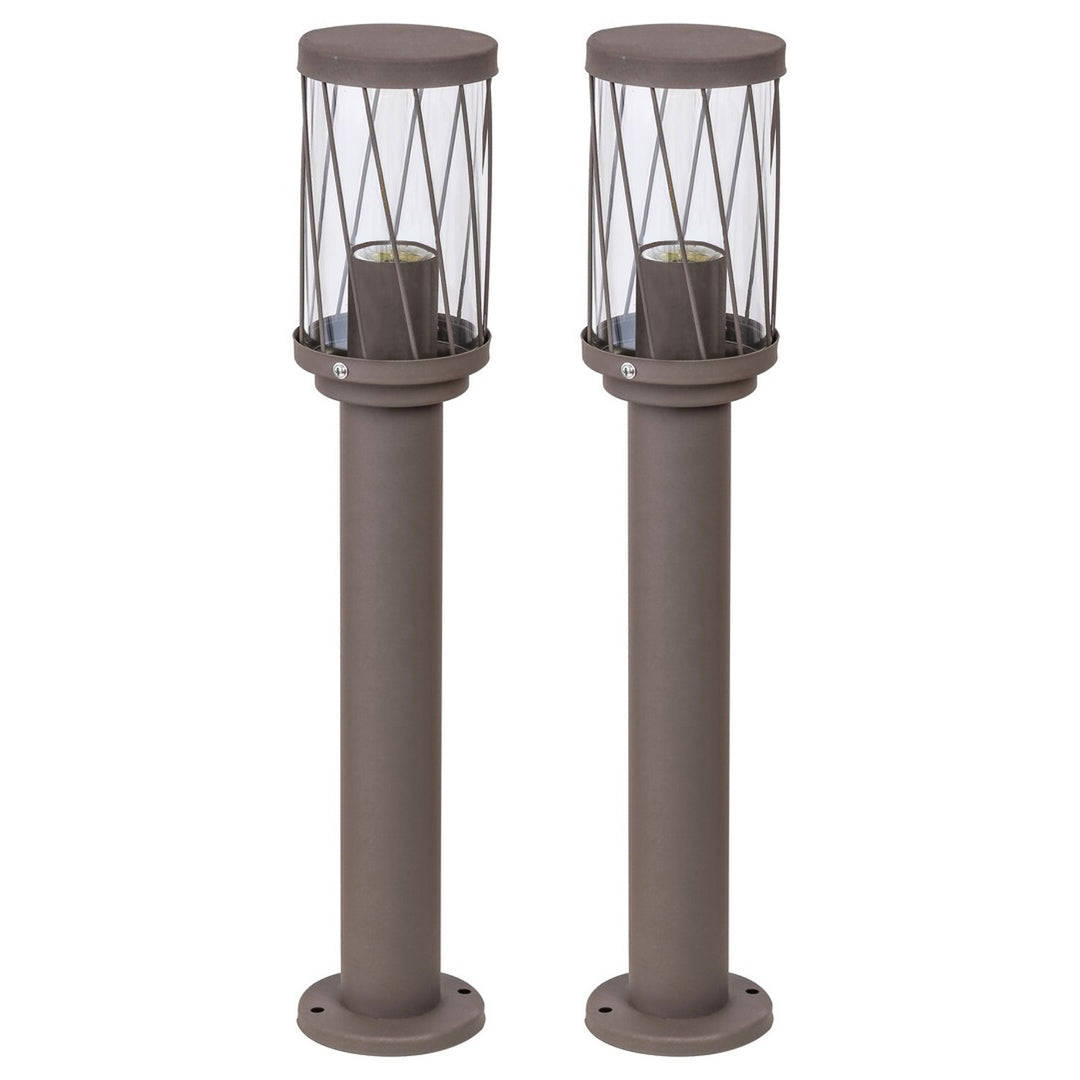 Lampe de jardin sur pied Rabalux Budapest, IP44, couleur marron, culot E27, 40 W max., 8889, 2 pièces