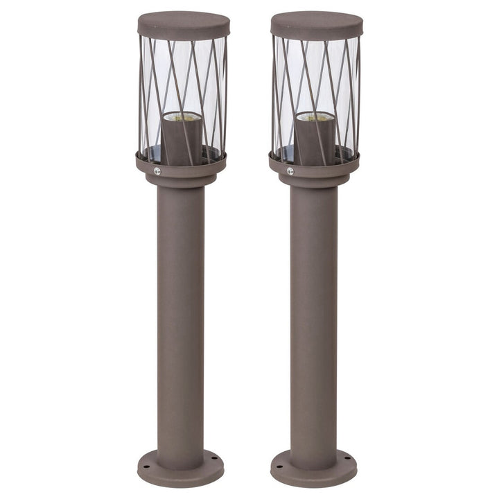 Lampe de jardin sur pied Rabalux Budapest, IP44, couleur marron, culot E27, 40 W max., 8889, 2 pièces