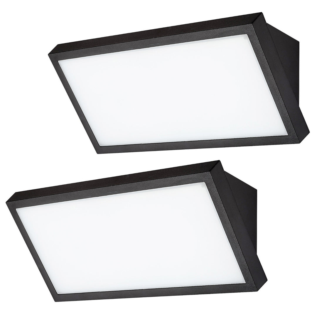 Lampe Rabalux Rapla2 LED 18 W, noire, IP65, classe énergétique F, réglage de la température de couleur : 2 700, 4 000, 6 500 K, 77150, lot de 2