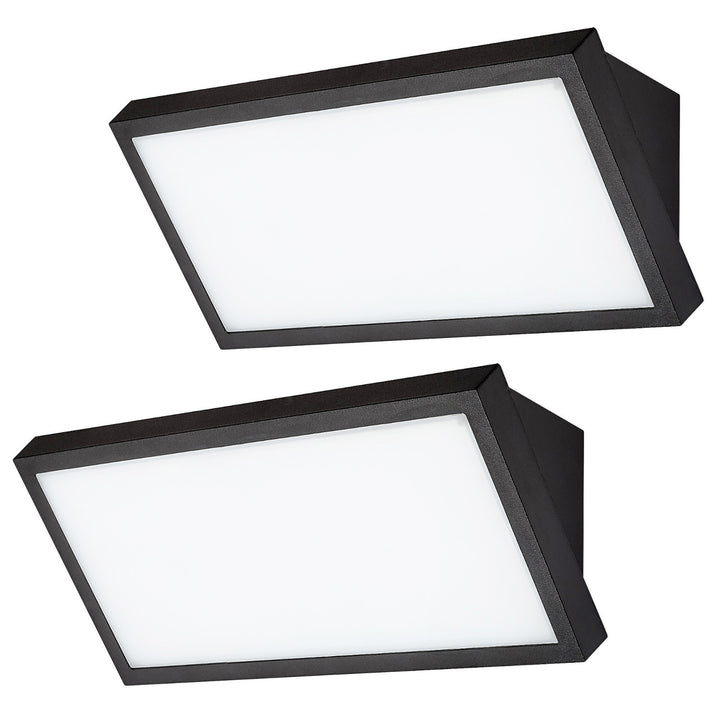 Lampe Rabalux Rapla2 LED 18 W, noire, IP65, classe énergétique F, réglage de la température de couleur : 2 700, 4 000, 6 500 K, 77150, lot de 2