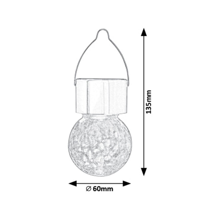 Lampe solaire Rabalux Yola, 1 lm, IP44, couleur chrome satiné, LED 0,06 W, 7850, 2 pièces