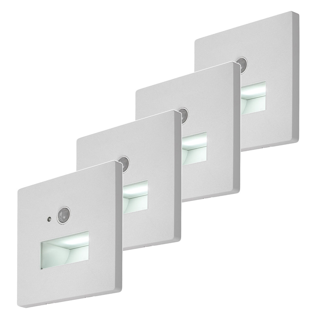 Lampe Lunca LED 1 W IP20 blanche 3 000, 4 500, 6 500 K, détecteur de mouvement, détecteur de luminosité, 77198, lot de 4