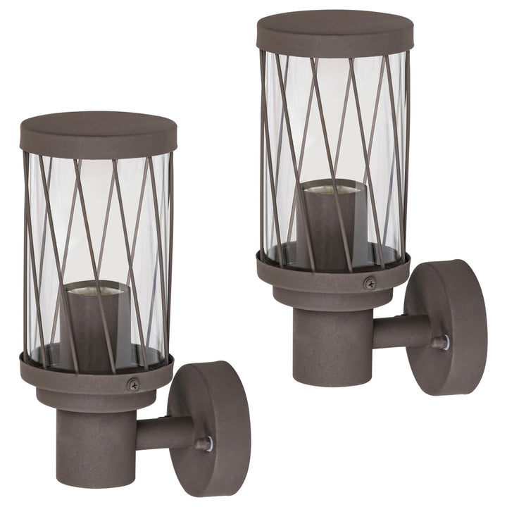 Applique murale d'extérieur Rabalux Budapest, IP44, couleur marron, culot E27, 40 W max., 8888, lot de 2