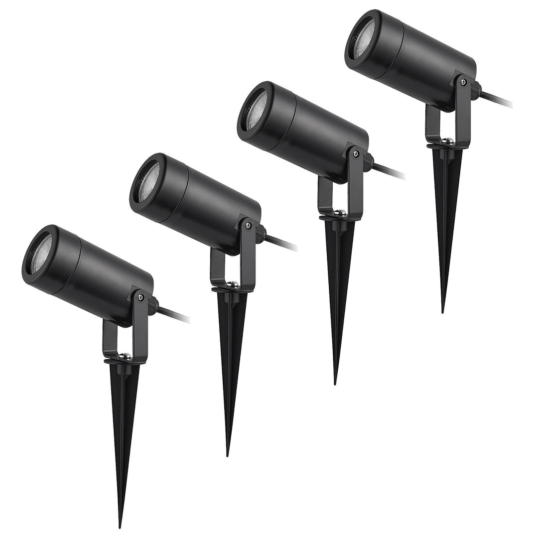 Lampe d'extérieur Rabalux Krobia, IP65, couleur noire, culot GU10, 4 W max., 7814, 4 pièces