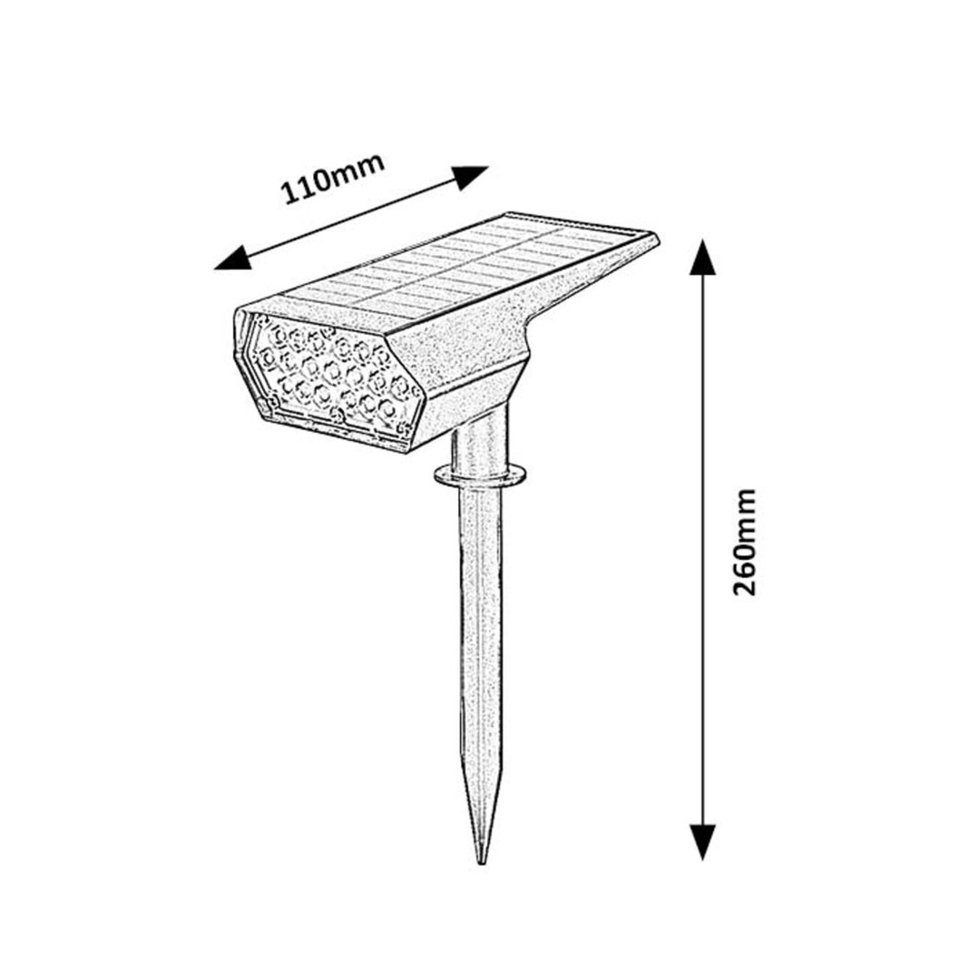 Lampe solaire Rabalux Nantes, 50 LM IP65, noire, LED 0,5 W, 77088, 2 pièces