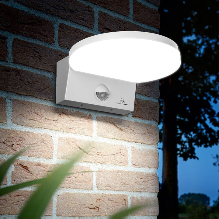 Lampe LED avec détecteur de mouvement Maclean, détecteur de mouvement PIR, couleur blanche, 15 W, IP65, 1 560 lm, lumière blanche neutre (4 000 K) MCE344 W, lot de 2