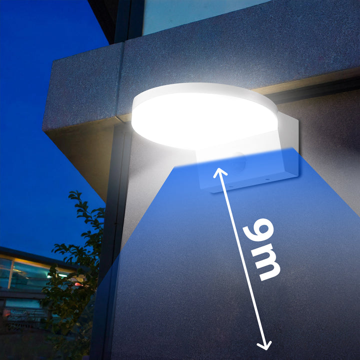 Lampe LED avec détecteur de mouvement Maclean, détecteur de mouvement PIR, couleur blanche, 15 W, IP65, 1 560 lm, lumière blanche neutre (4 000 K) MCE344 W, lot de 2
