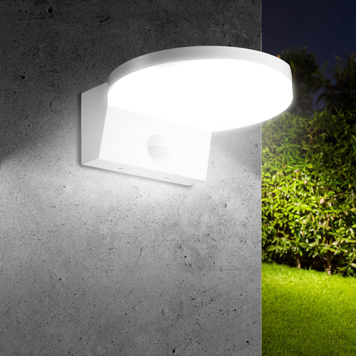 Lampe LED avec détecteur de mouvement Maclean, détecteur de mouvement PIR, couleur blanche, 15 W, IP65, 1 560 lm, lumière blanche neutre (4 000 K) MCE344 W, lot de 2