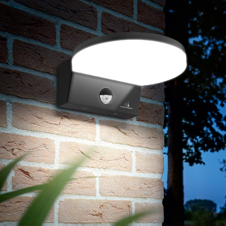Lampe LED avec détecteur de mouvement Maclean, détecteur de mouvement PIR, couleur noire, 15 W, IP65, 1 560 lm, blanc neutre (4 000 K) MCE344 B, lot de 2