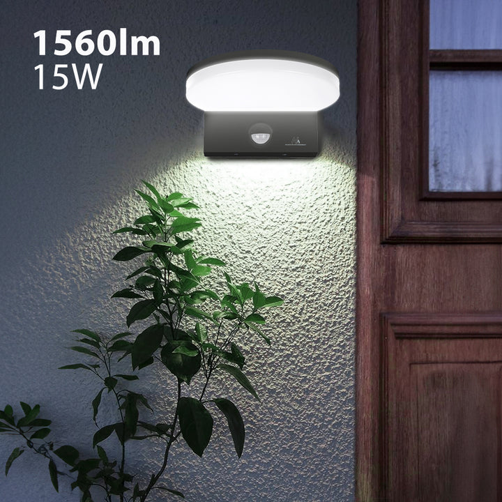 Lampe LED avec détecteur de mouvement Maclean, détecteur de mouvement PIR, couleur grise, 15 W, IP65, 1 560 lm, blanc neutre (4 000 K) MCE344 GR, lot de 2