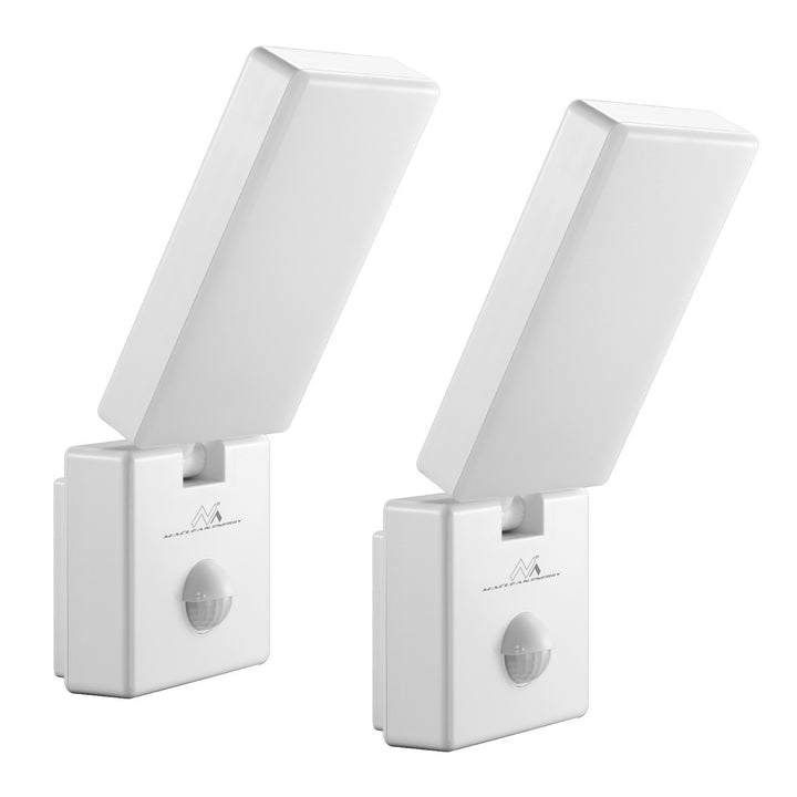 Lampe LED avec détecteur de mouvement Maclean, détecteur de mouvement PIR, couleur blanche, 10 W, IP65, 800 lm, lumière blanche neutre (4 000 K) MCE516 W, lot de 2
