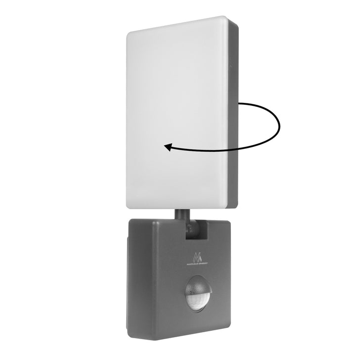 Lampe LED avec détecteur de mouvement Maclean, détecteur de mouvement PIR, couleur grise, 10 W, IP65, 800 lm, lumière blanche neutre (4 000 K) MCE516 GR, lot de 2