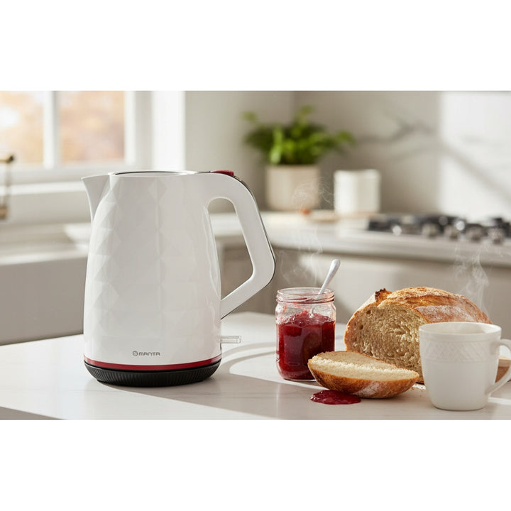 Bouilloire électrique sans fil Manta ORISA 1,7 L 2 200 W, blanche