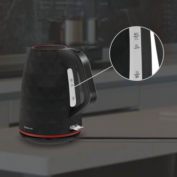 Bouilloire électrique sans fil Manta ORISA 1,7 L 2 200 W, noire