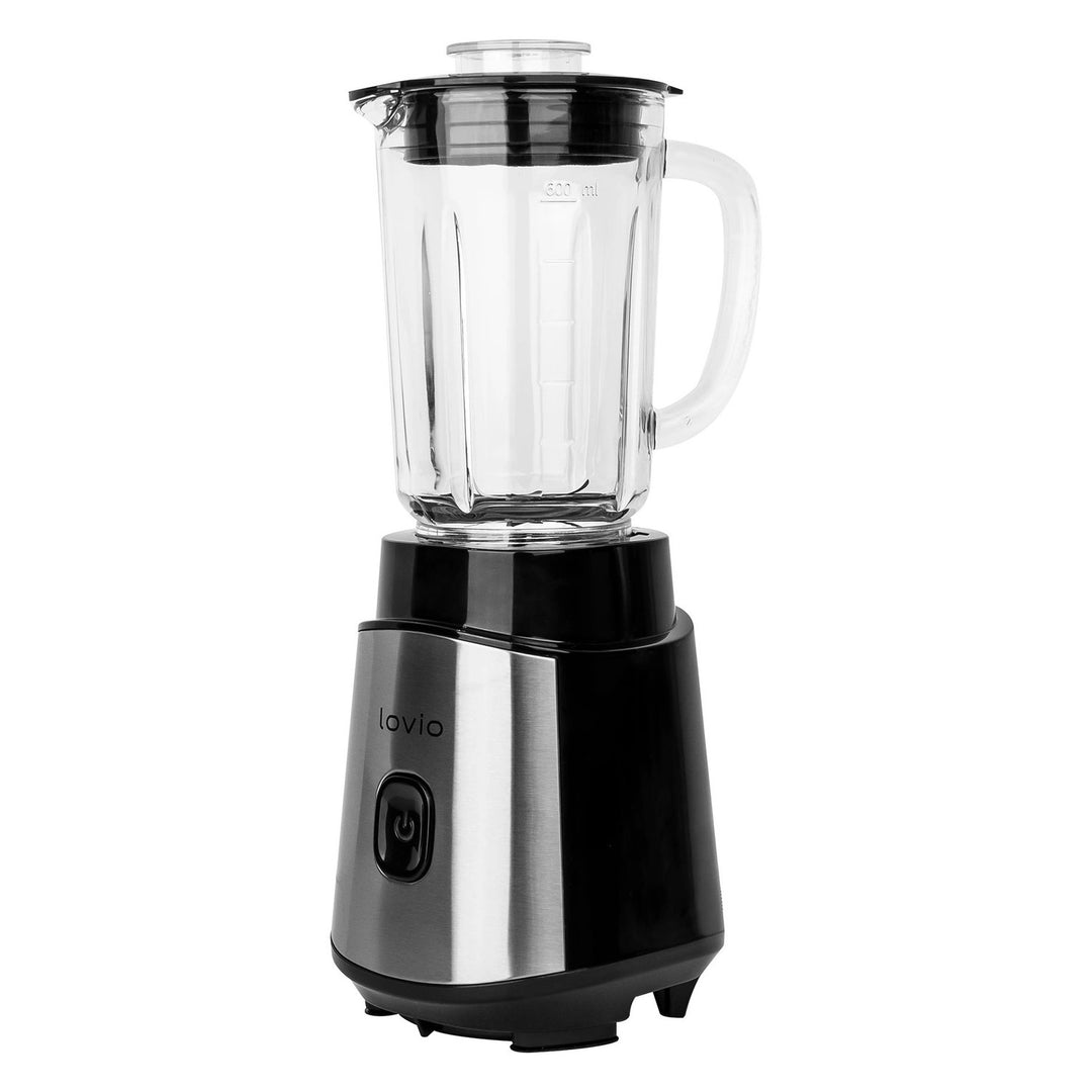 Mixeur à bol LOVIO LVJBL001, puissance 500 W, bol en verre de 600 ml, 3 bouteilles