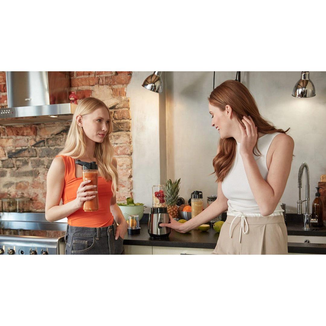 Mixeur à bol LOVIO LVJBL001, puissance 500 W, bol en verre de 600 ml, 3 bouteilles