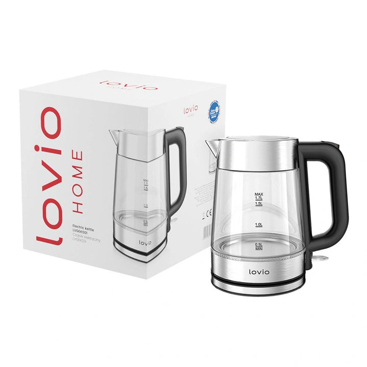 Bouilloire électrique sans fil en verre Lovio LVGEK001
