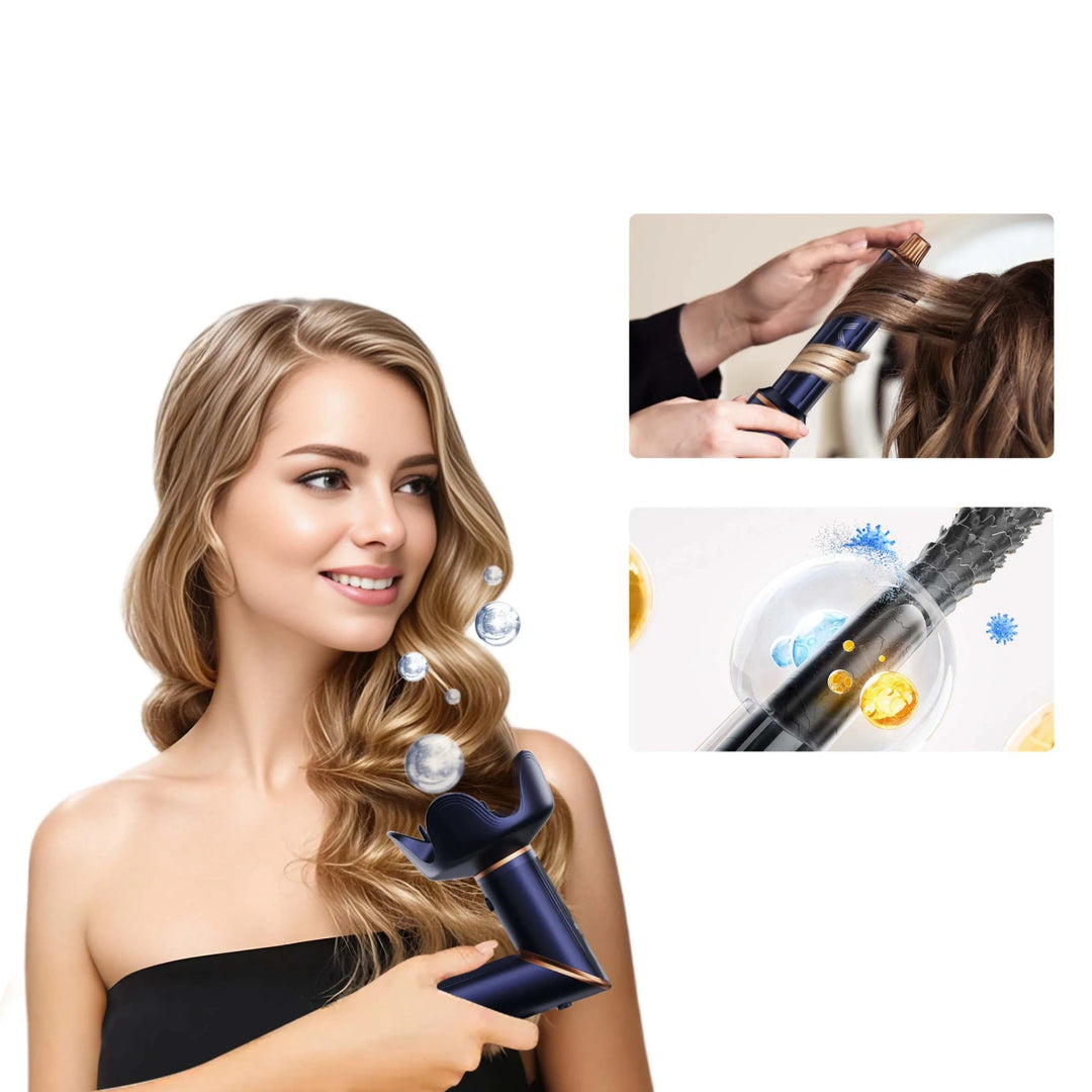 Sèche-cheveux et fer à boucler 8-en-1 avec ionisation LOVIO AirStyle LVHS001BL