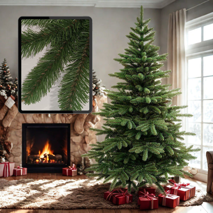 Sapin de Noël artificiel, sapin d'Espagne, en PVC, hauteur 250 cm, pied métallique