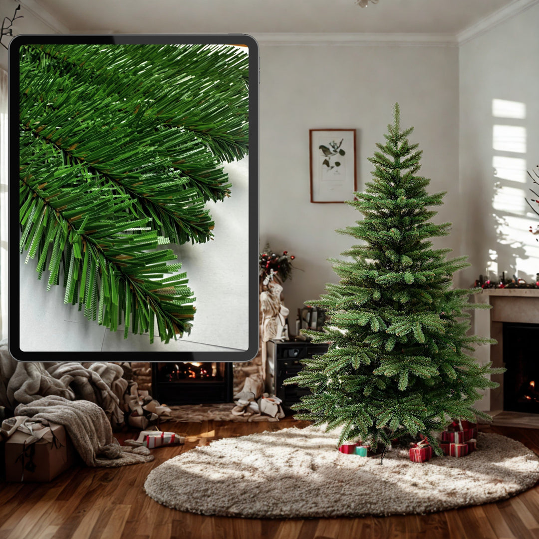 Sapin de Noël artificiel, sapin d'Espagne, en PVC, hauteur 250 cm, pied métallique