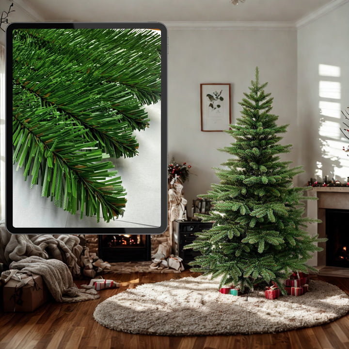 Sapin de Noël artificiel, sapin d'Espagne, en PVC, hauteur 250 cm, pied métallique