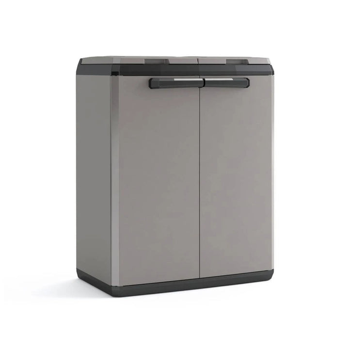 Armoire de tri sélectif Keter, capacité 2 × 110 L, couvercle à ouverture manuelle, utilisable à l'extérieur, 241065
