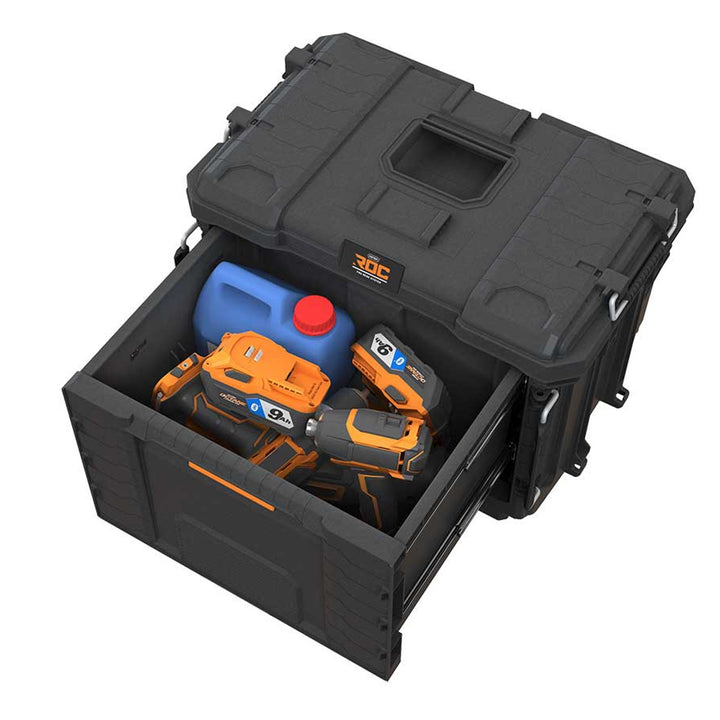 Boîte à outils XL Keter ROC Pro Gear 2.0, avec un grand tiroir, dispositif de sécurité pour le transport, possibilité de fixation murale, conception modulaire, 271384