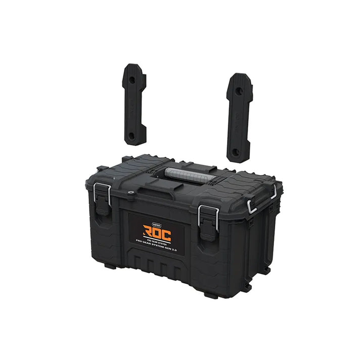 Lot de 3 coffres à outils Keter ROC Pro Gear 2.0, capacité totale de 110 L, indice de protection IP65, poignée télescopique amovible, possibilité de verrouillage par cadenas, 256982