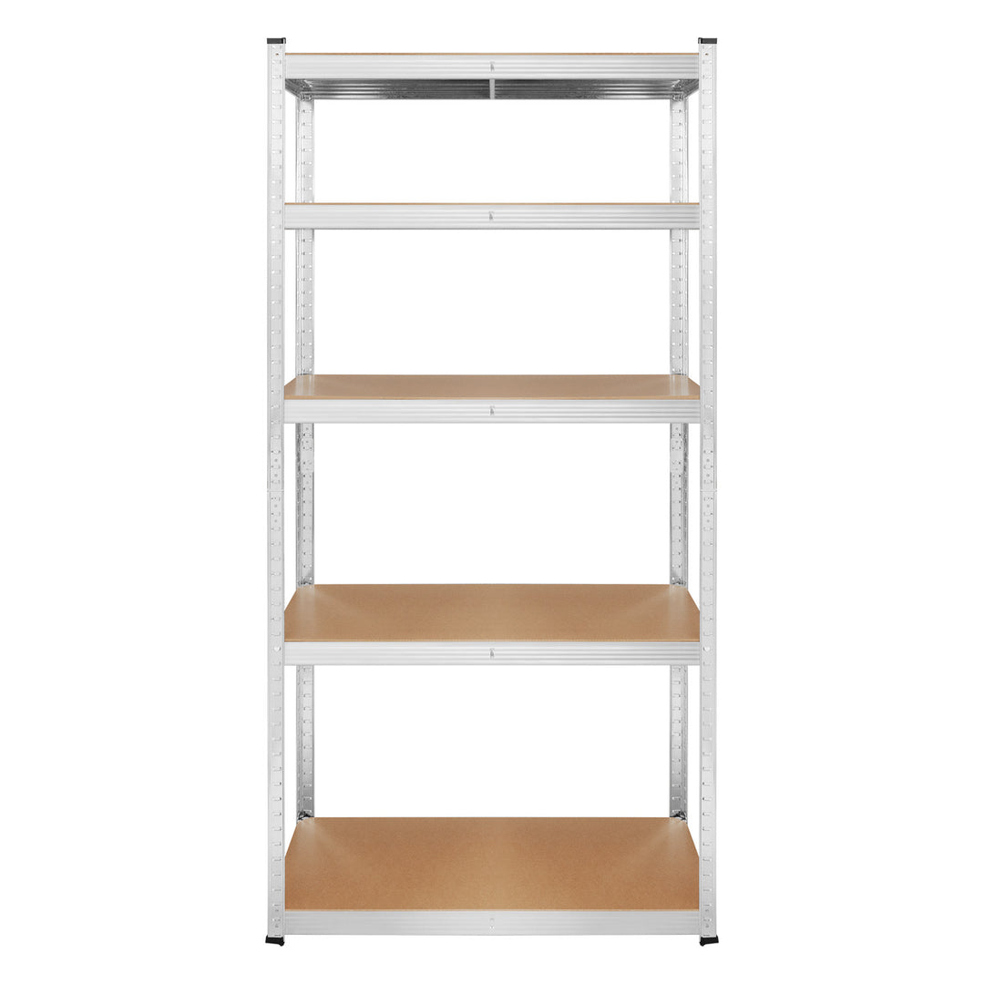 Rayonnage métallique de stockage, 5 tablettes, charge maximale de 750 kg, 180 x 90 x 40, couleur argentée, modèle Rebel