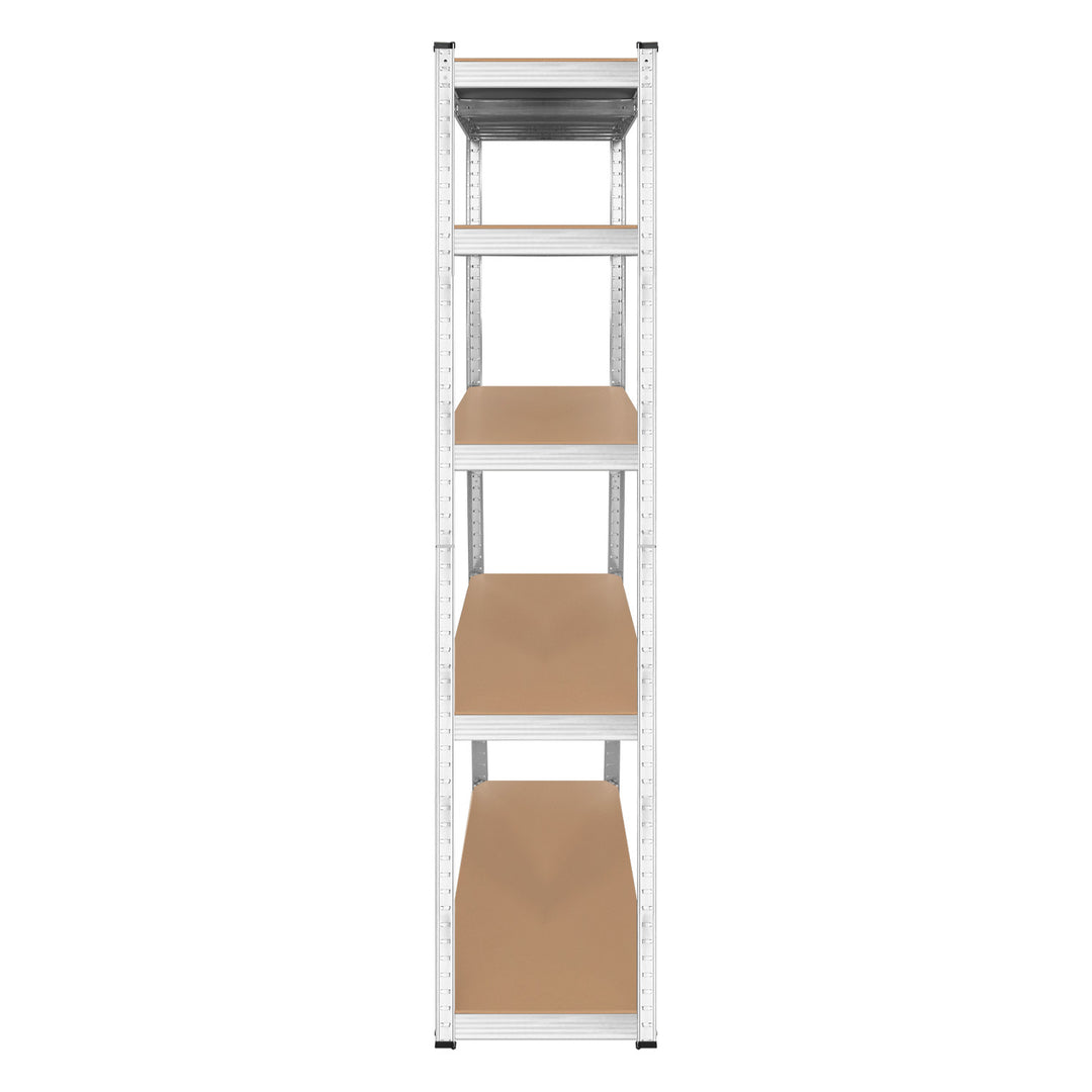 Rayonnage métallique de stockage, 5 tablettes, charge maximale de 750 kg, 180 x 90 x 40, couleur argentée, modèle Rebel