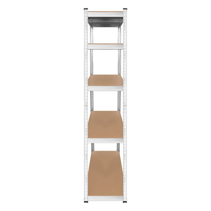 Rayonnage métallique de stockage, 5 tablettes, charge maximale de 750 kg, 180 x 90 x 40, couleur argentée, modèle Rebel
