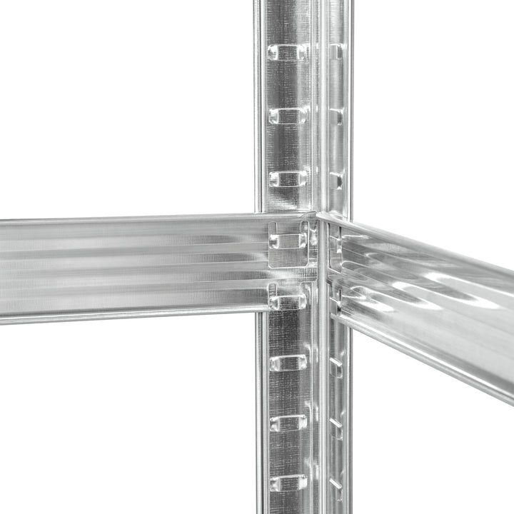 Rayonnage métallique de stockage, 5 tablettes, charge maximale de 750 kg, 180 x 90 x 40, couleur argentée, modèle Rebel