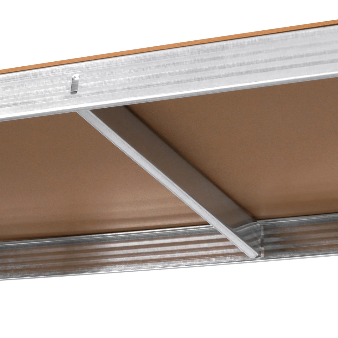 Rayonnage métallique de stockage, 5 tablettes, charge maximale de 750 kg, 180 x 90 x 40, couleur argentée, modèle Rebel