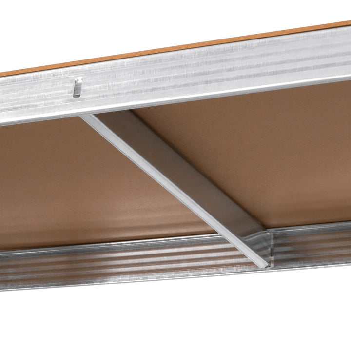Rayonnage métallique de stockage, 5 tablettes, charge maximale de 750 kg, 180 x 90 x 40, couleur argentée, modèle Rebel