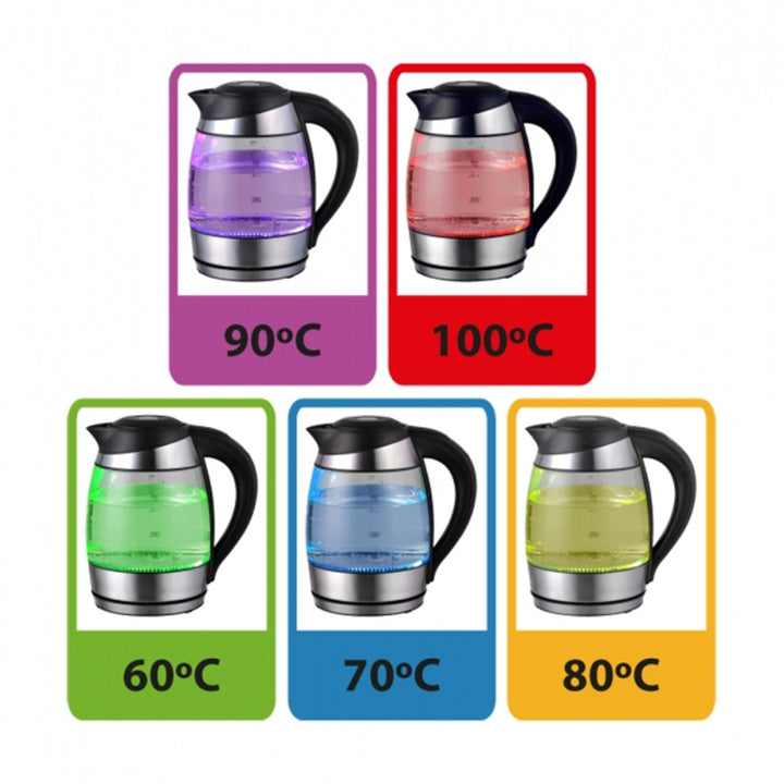 Bouilloire électrique en verre, avec voyant LED et thermostat, 1,8 l, Esperanza