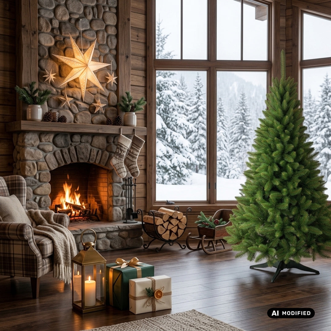 Sapin d'épicéa sur pied Premium, 200 cm, feuillage dense et réaliste, Damich