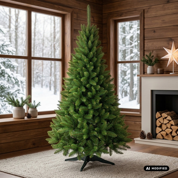Sapin d'épicéa sur pied Premium, 200 cm, feuillage dense et réaliste, Damich