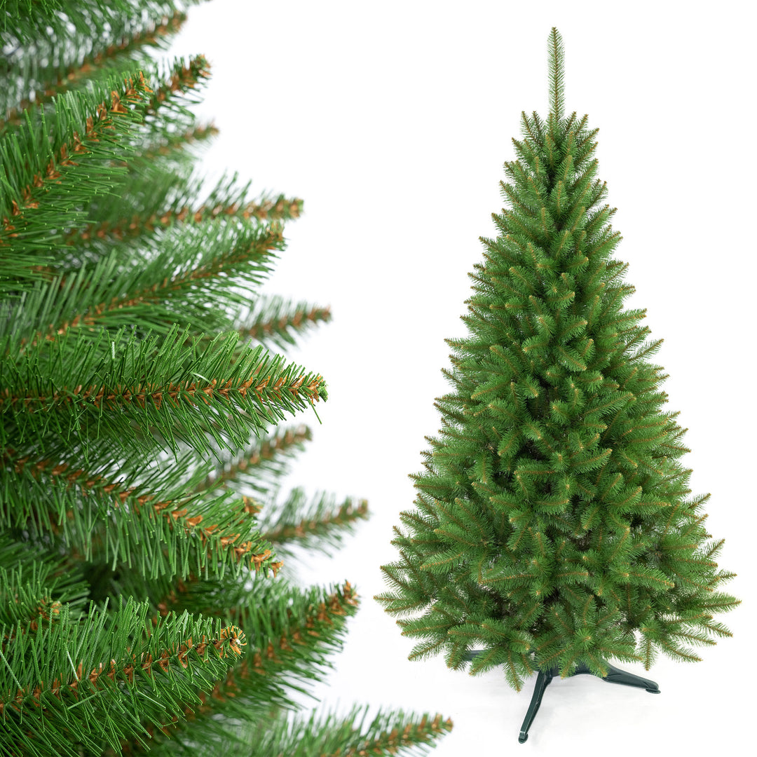 Sapin de Noël en épicéa sur pied Premium, 180 cm, dense et réaliste, Damich