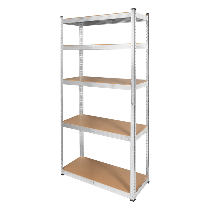 Rayonnage métallique de stockage, 5 tablettes, charge maximale de 750 kg, 180 x 90 x 40, couleur argent « Rebel », 2 pièces