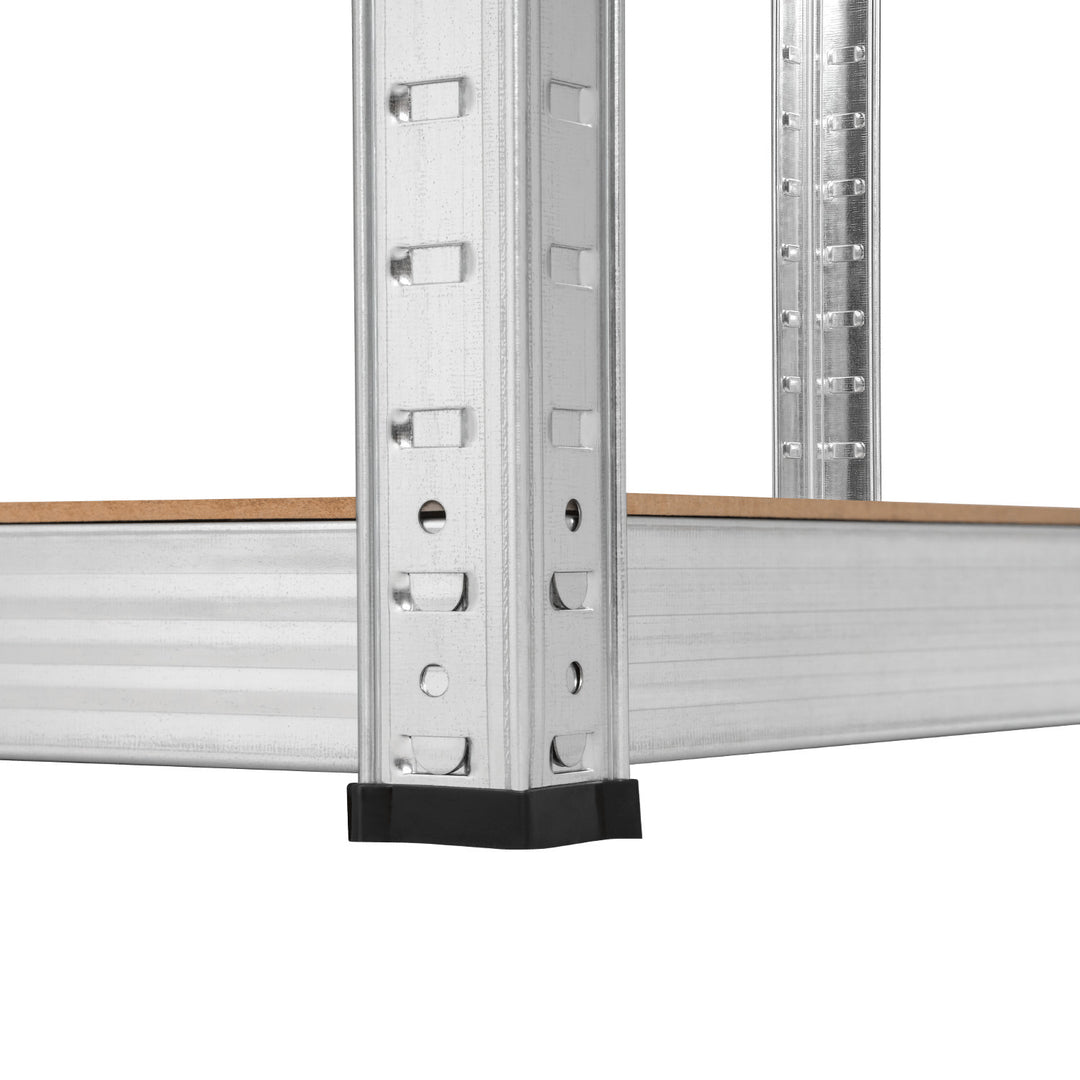 Rayonnage métallique de stockage, 5 tablettes, charge maximale de 750 kg, 180 x 90 x 40, couleur argent « Rebel », 2 pièces