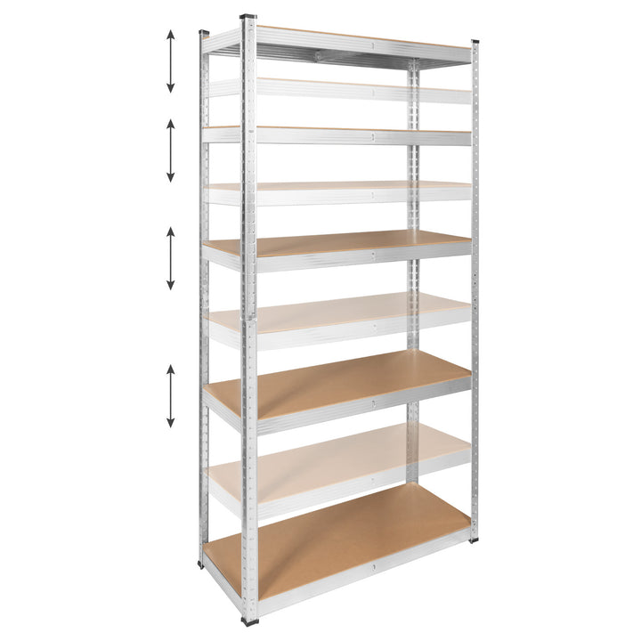 Rayonnage métallique de stockage, 5 tablettes, charge maximale de 750 kg, 180 x 90 x 40, couleur argent « Rebel », 2 pièces