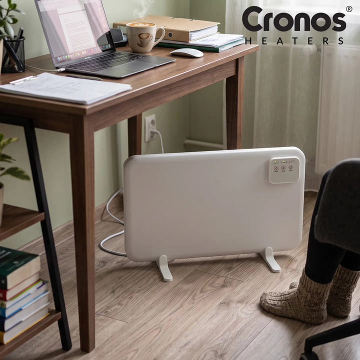 Panneau chauffant infrarouge Cronos à placer sous le bureau, puissance 120 W, minuterie, 3 niveaux de réglage, DCH-150
