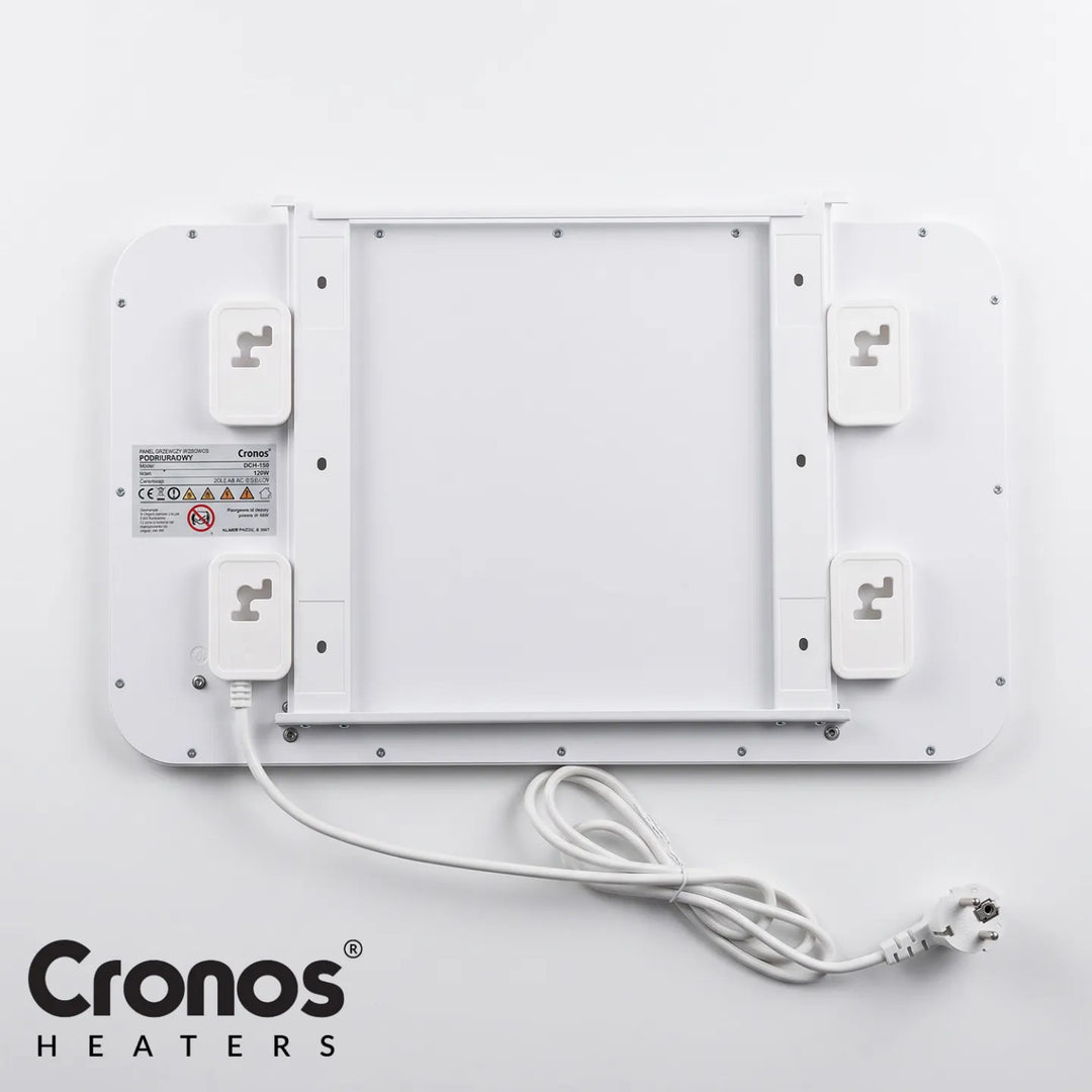 Panneau chauffant infrarouge Cronos à placer sous le bureau, puissance 120 W, minuterie, 3 niveaux de réglage, DCH-150