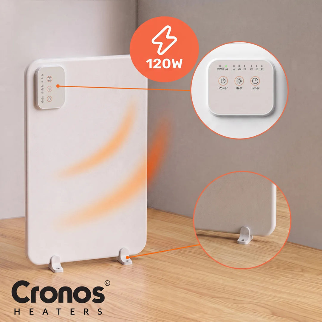 Panneau chauffant infrarouge Cronos à placer sous le bureau, puissance 120 W, minuterie, 3 niveaux de réglage, DCH-150