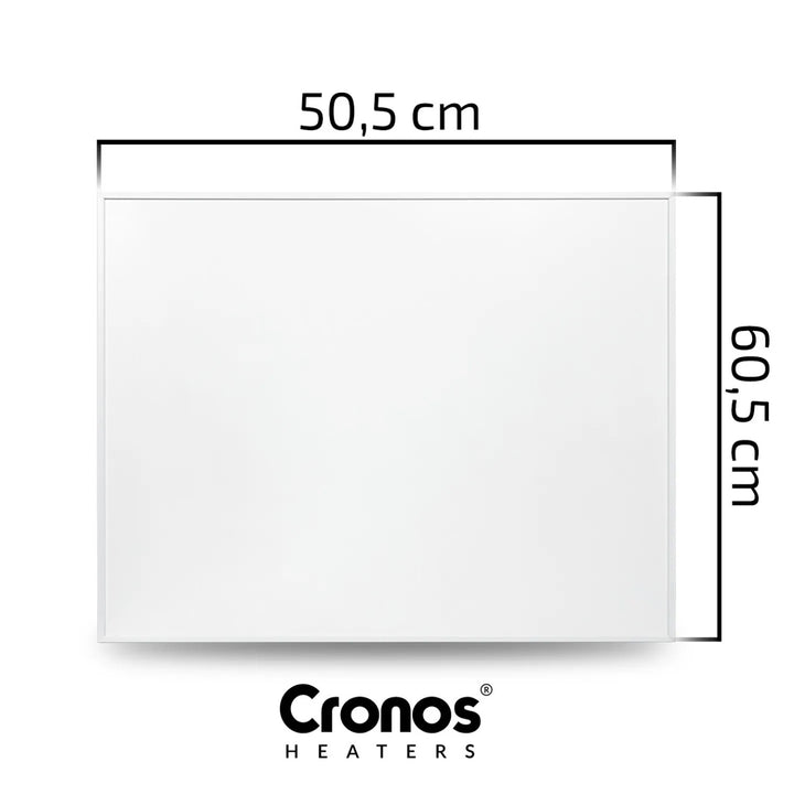 Panneau chauffant infrarouge Cronos Graphene, puissance 300 W, couleur blanche, chauffe une pièce jusqu'à 8 m², télécommande, PRO CGP-300TWP